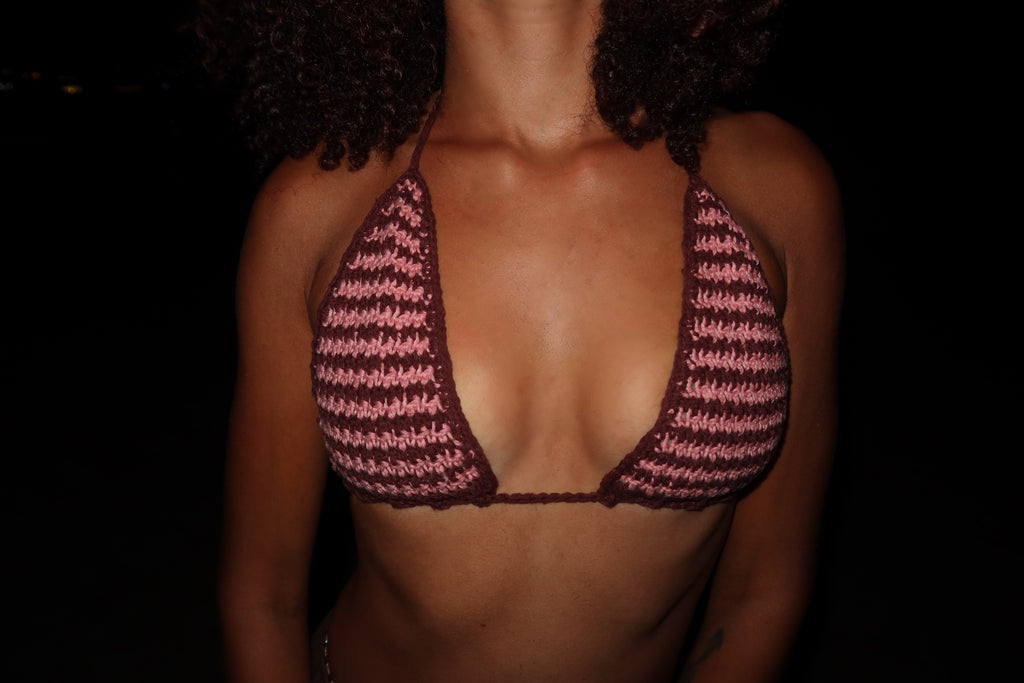 Classic Houndstooth Crochet Bikini Top Pattern