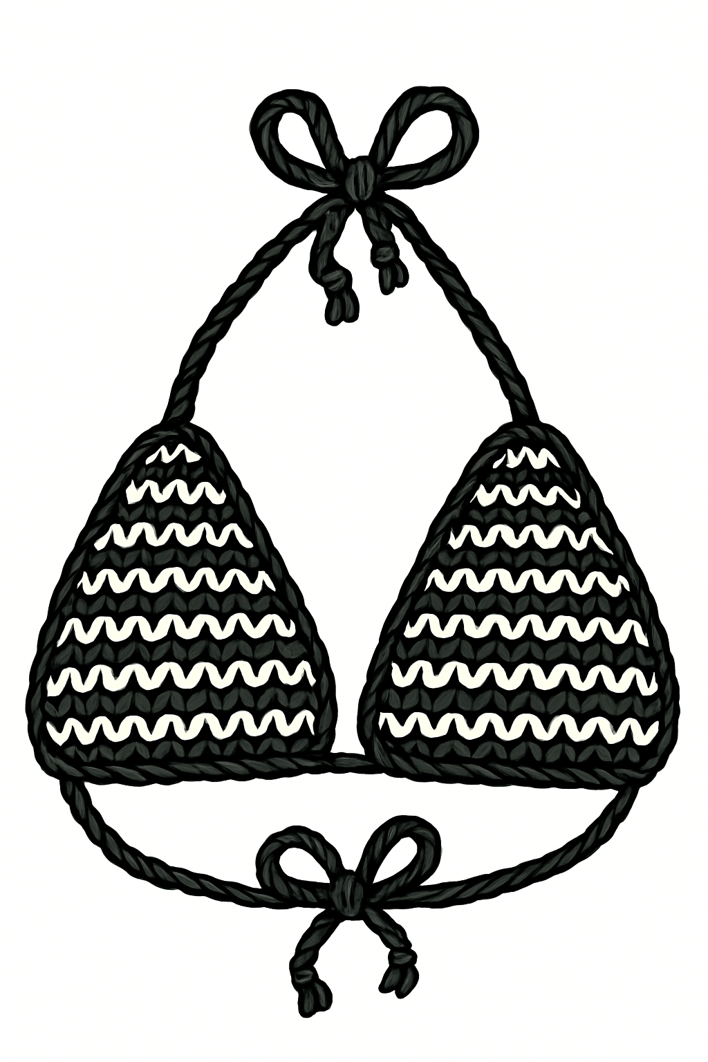Classic Houndstooth Crochet Bikini Top Pattern