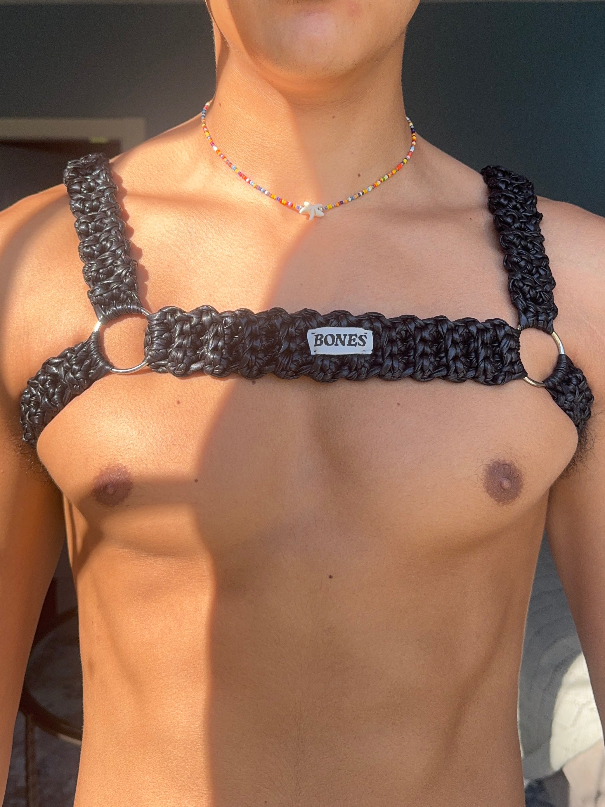 Crochet Faux Leather Harness
