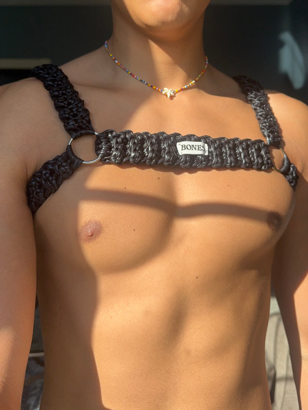 Crochet Faux Leather Harness