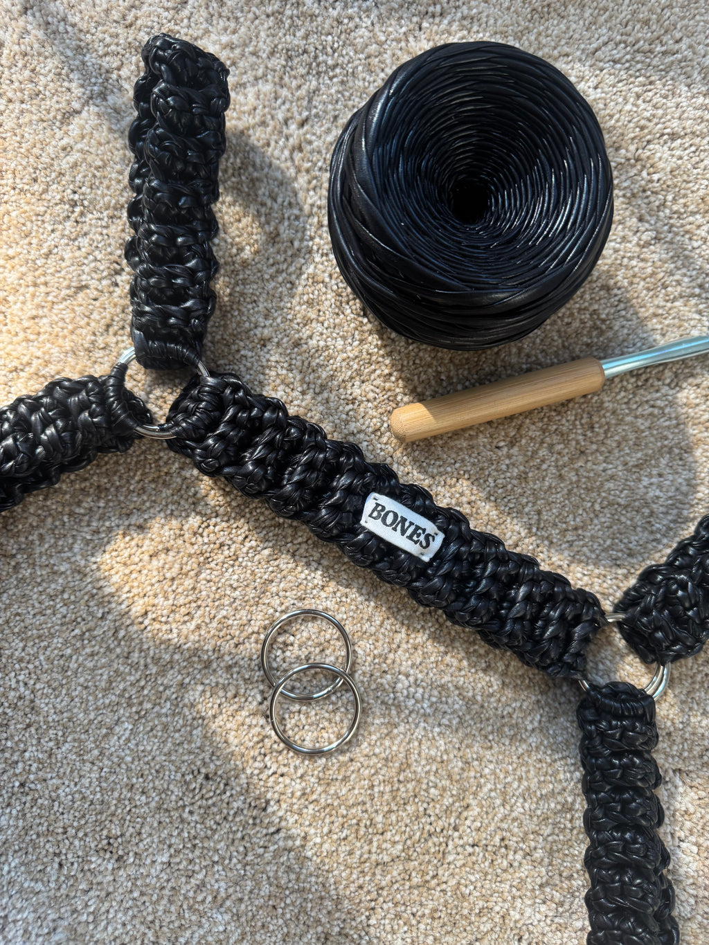 Crochet Faux Leather Harness