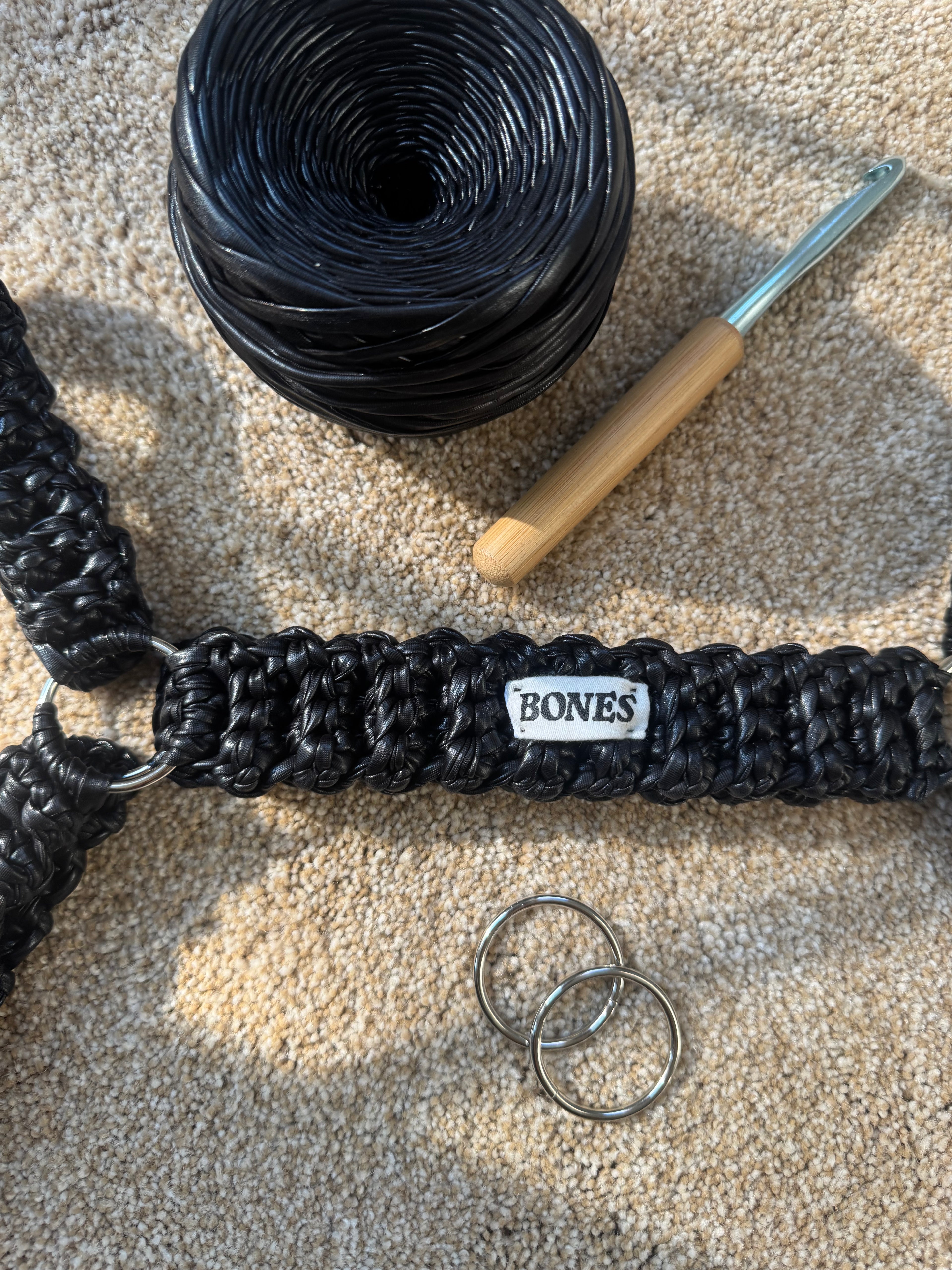 Crochet Faux Leather Harness