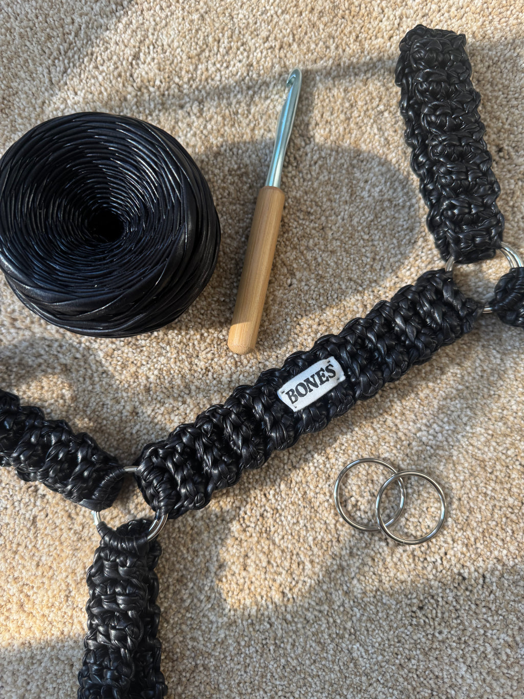 Crochet Faux Leather Harness