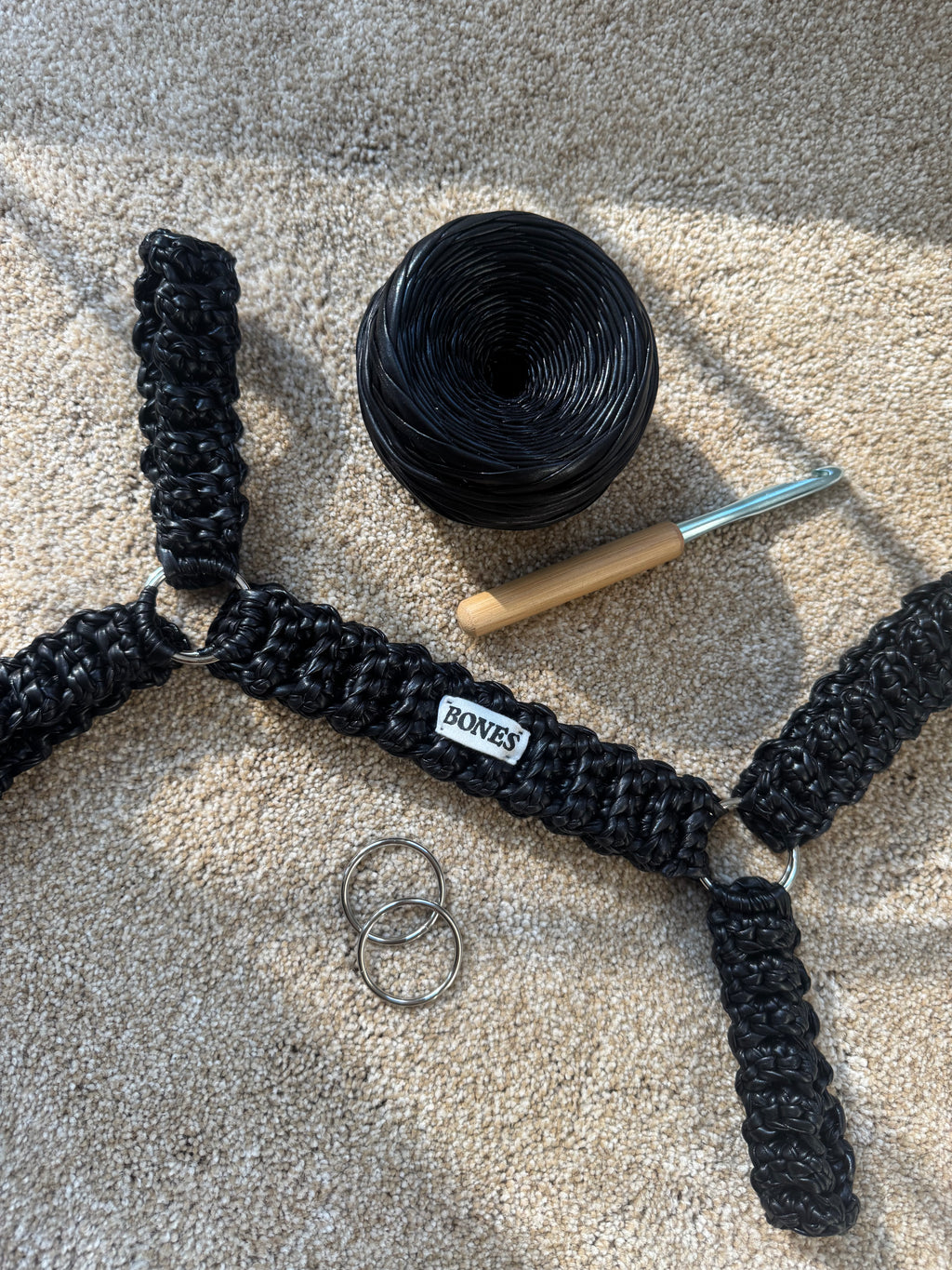 Crochet Faux Leather Harness