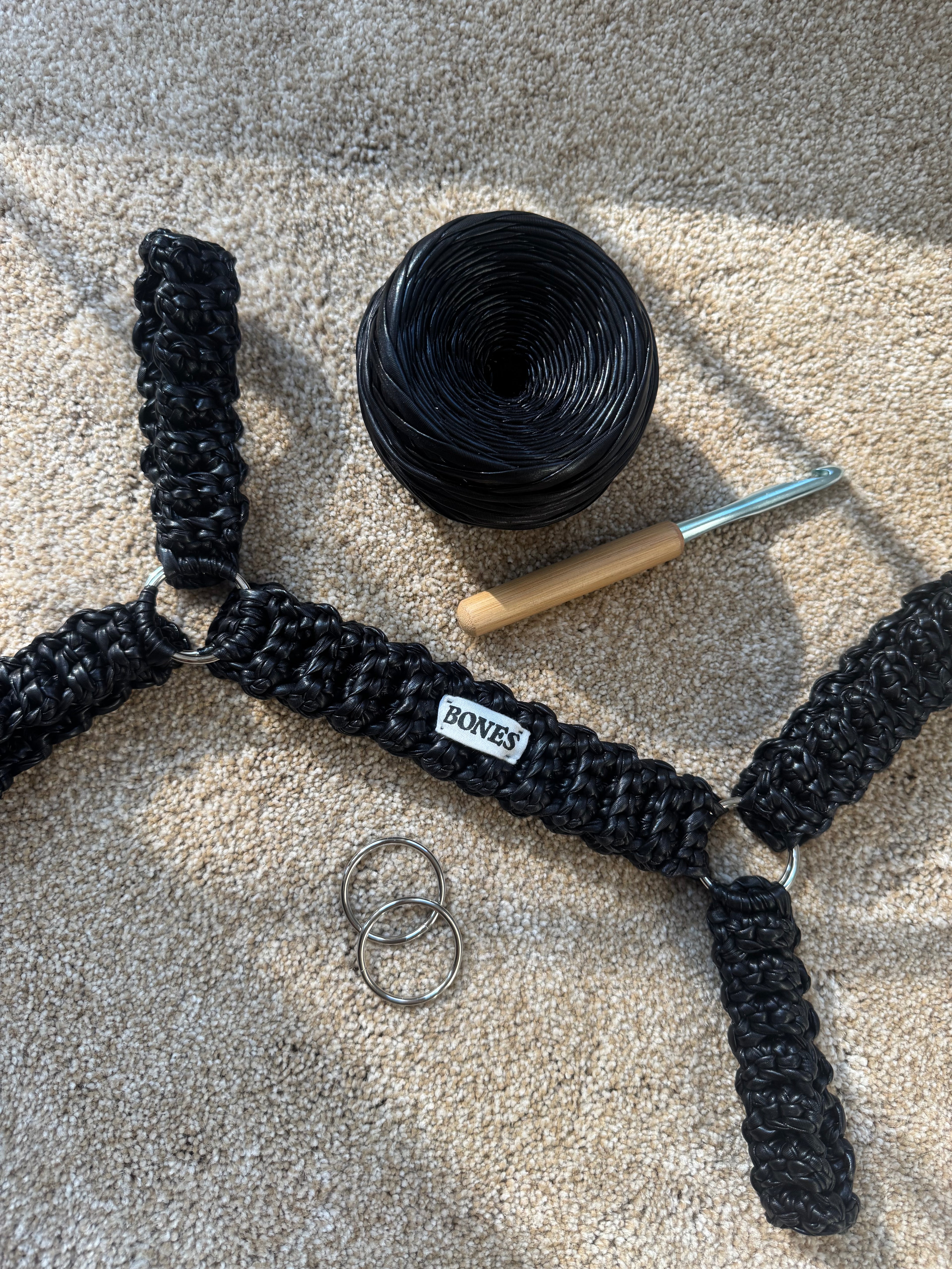 Crochet Faux Leather Harness