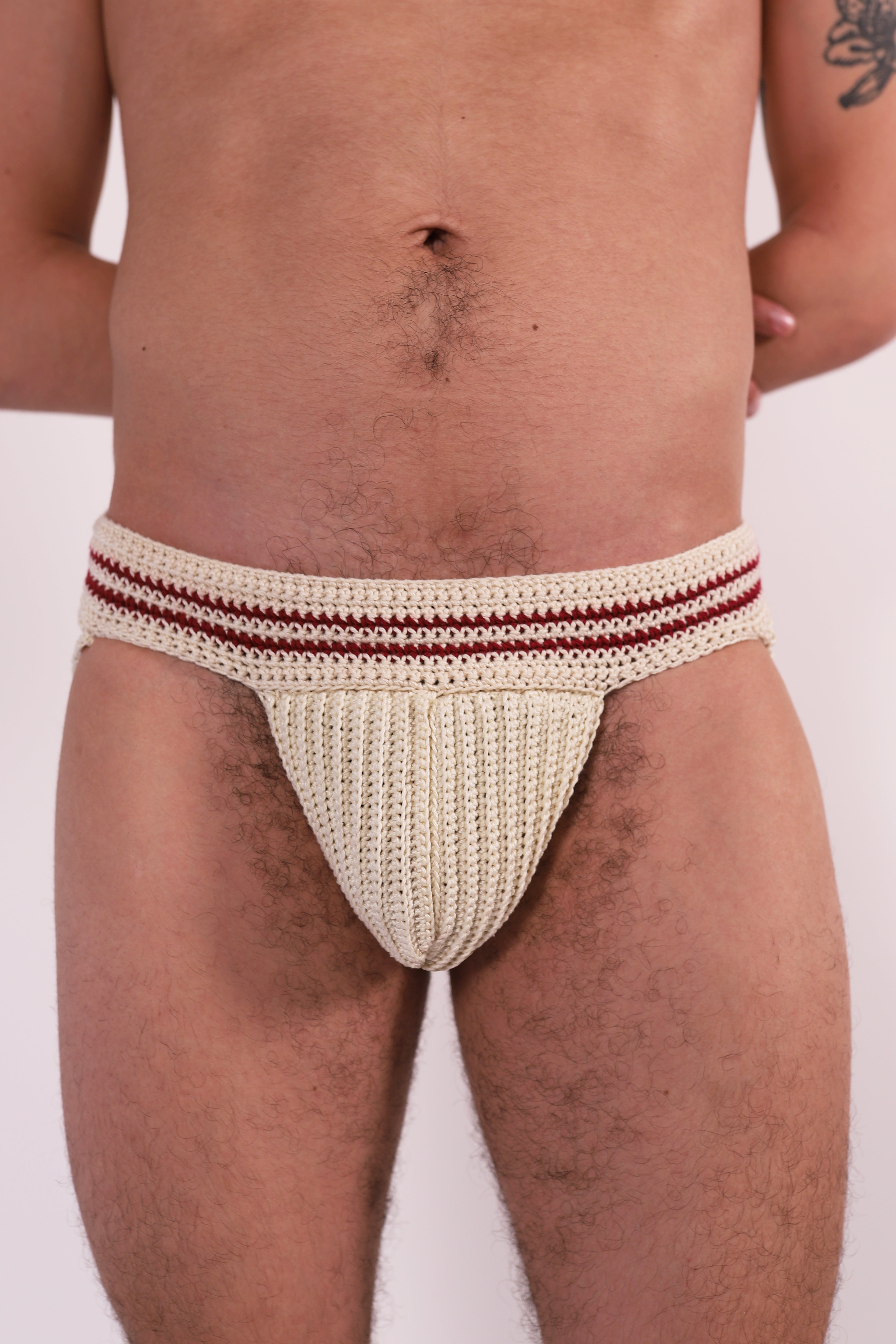 Modern Jockstrap (Beige/Burgundy)