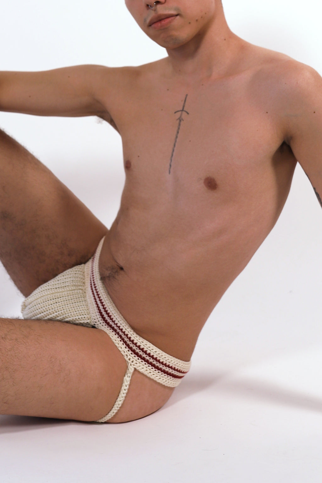 Modern Jockstrap (Beige/Burgundy)